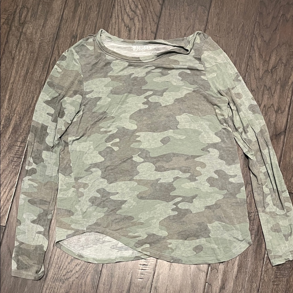 Mudd Green Camo Long Sleeve Top